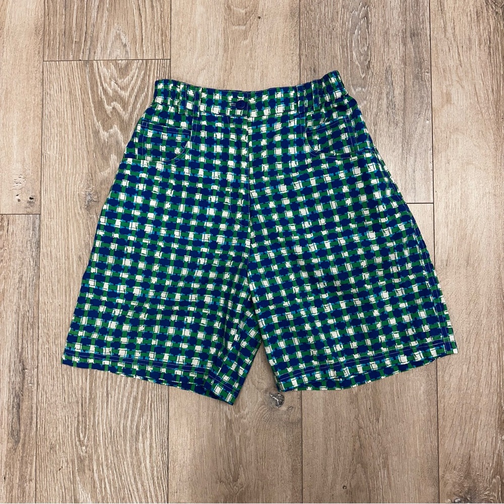 Lilly Pulitzer Green and Blue Checked Bermuda Shorts